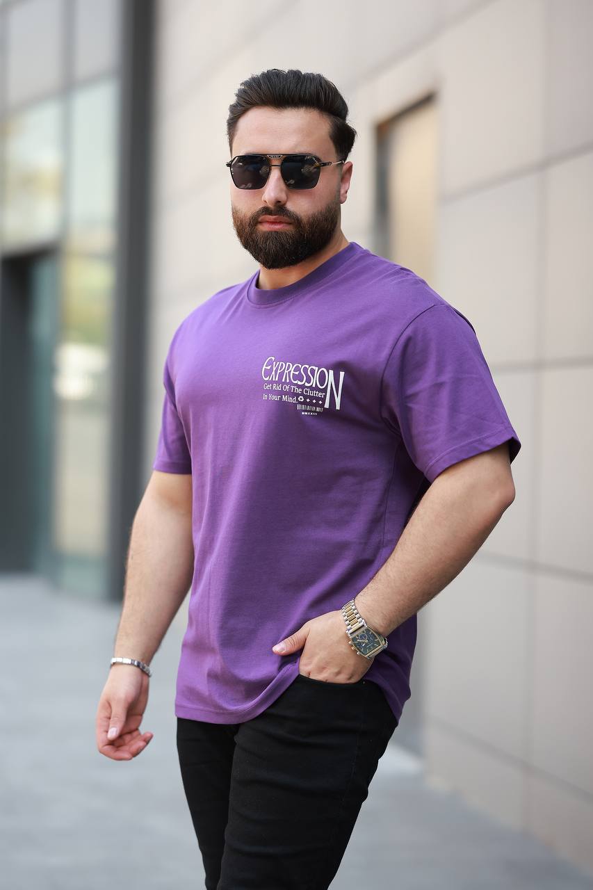 SIRT BASKILI OVERSİZE T-ŞHİRT