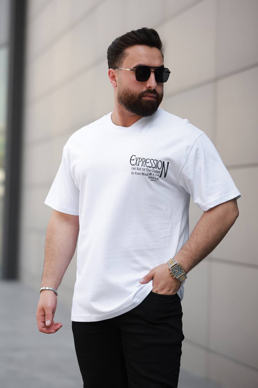 SIRT BASKILI OVERSİZE T-ŞHİRT